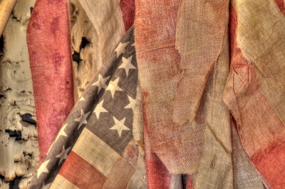 Rotting American Flag, Bodie Schoolhouse