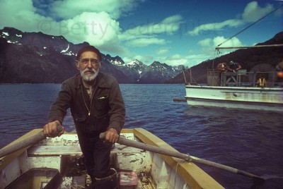 George Flemming at the oars