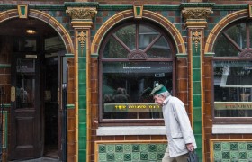 Pedestrian Near an Irish Pub, Dublin