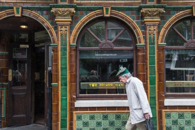 Pedestrian Near an Irish Pub, Dublin