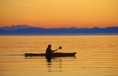 Kayaker on Frederick Sound, Alaska