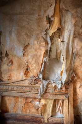 Rotting Wallpaper and Bed Headboard, Bodie