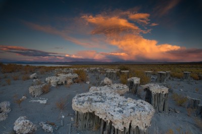 Sunset and Sand Tufas, Mono Lake area